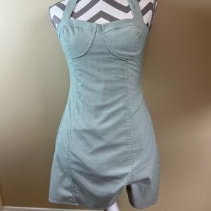 Fitted Strapless Halter Neck Dress - Size Medium